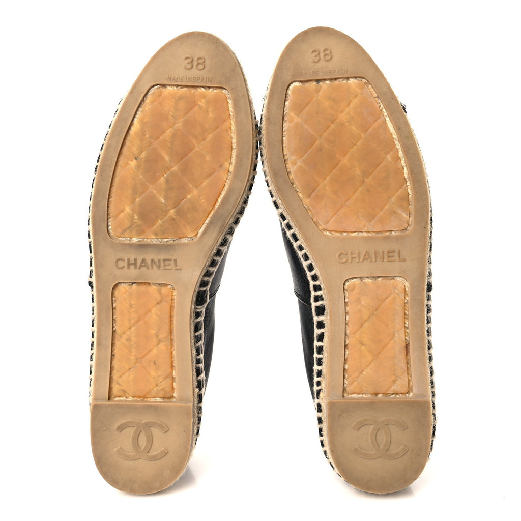 Lambskin CC Espadrilles  38 Black