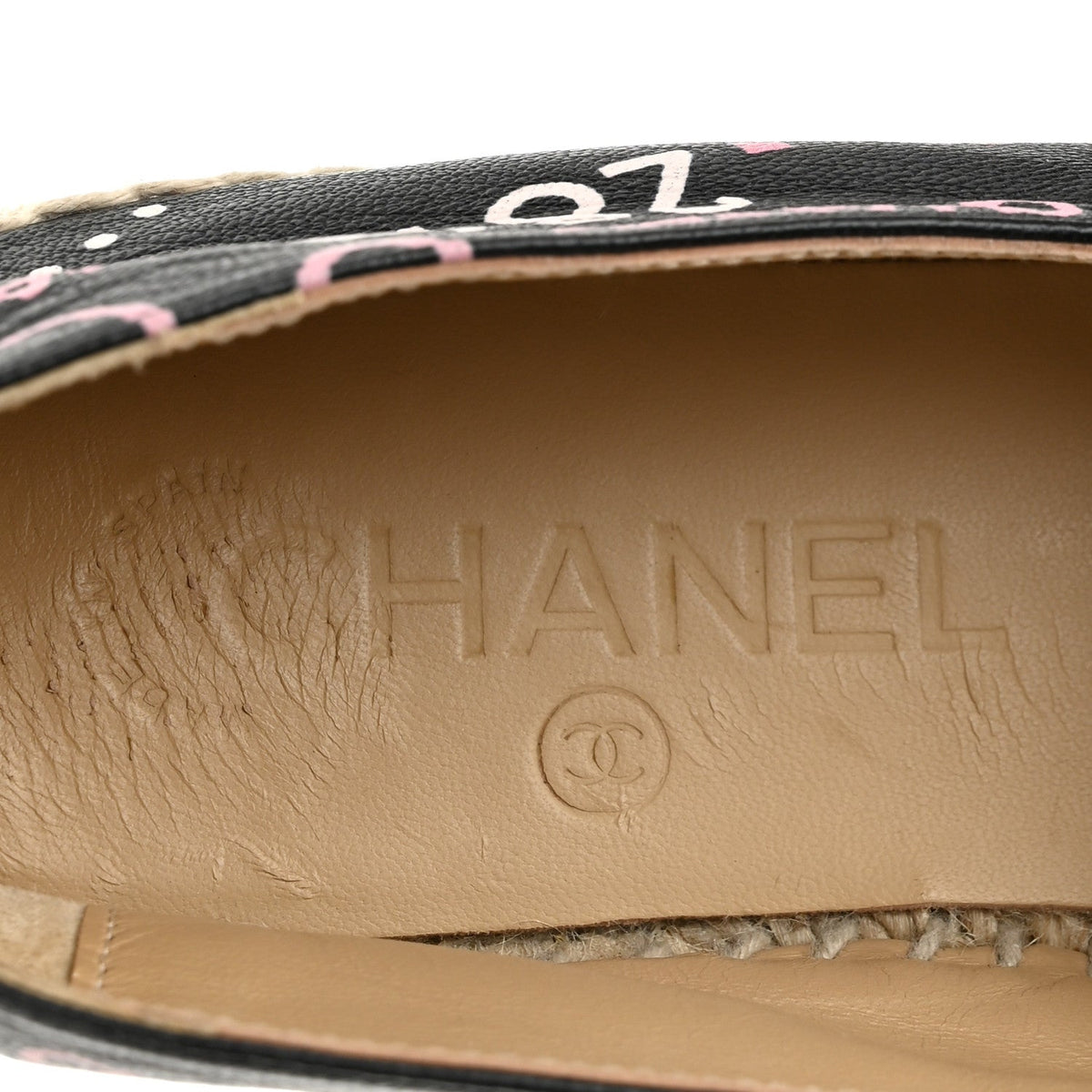 Lambskin Grosgrain Printed Espadrilles 36 Multicolor Black
