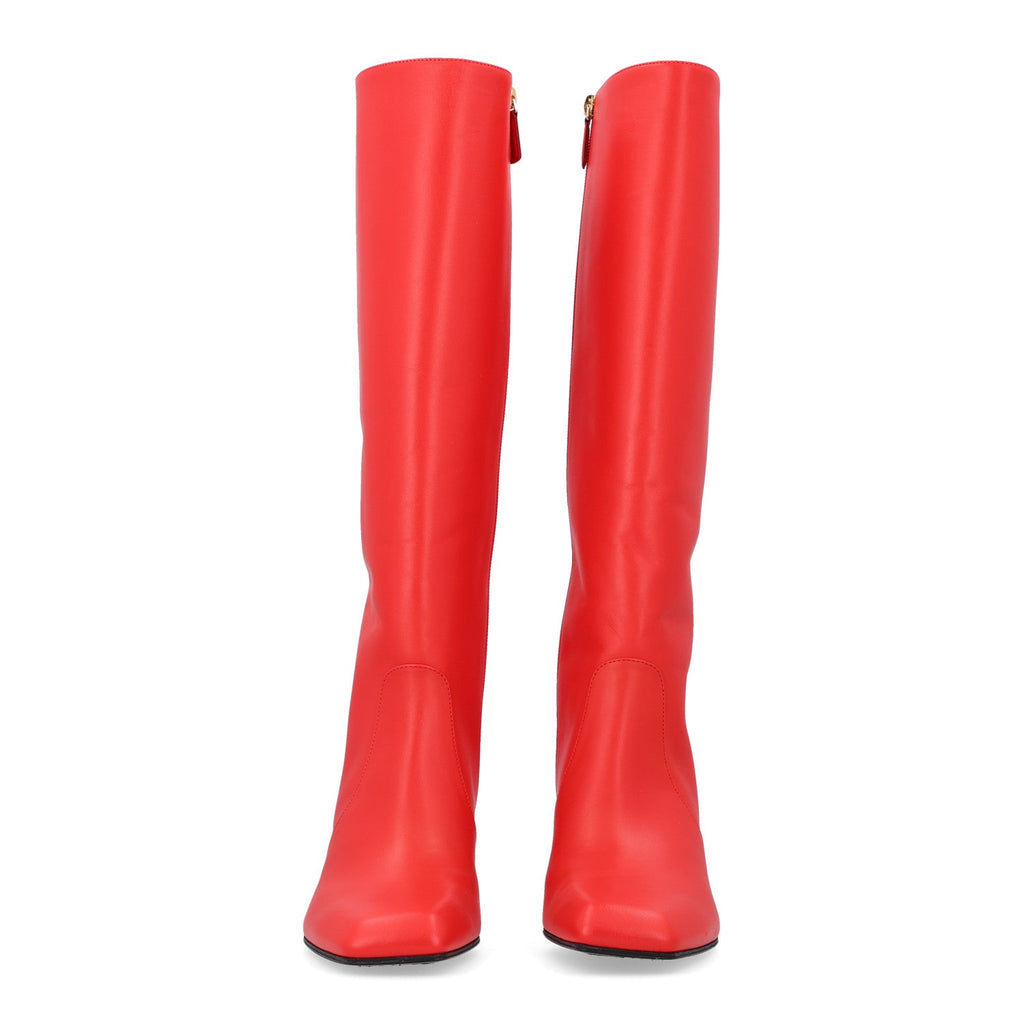 Calfskin High Boots 38 Red