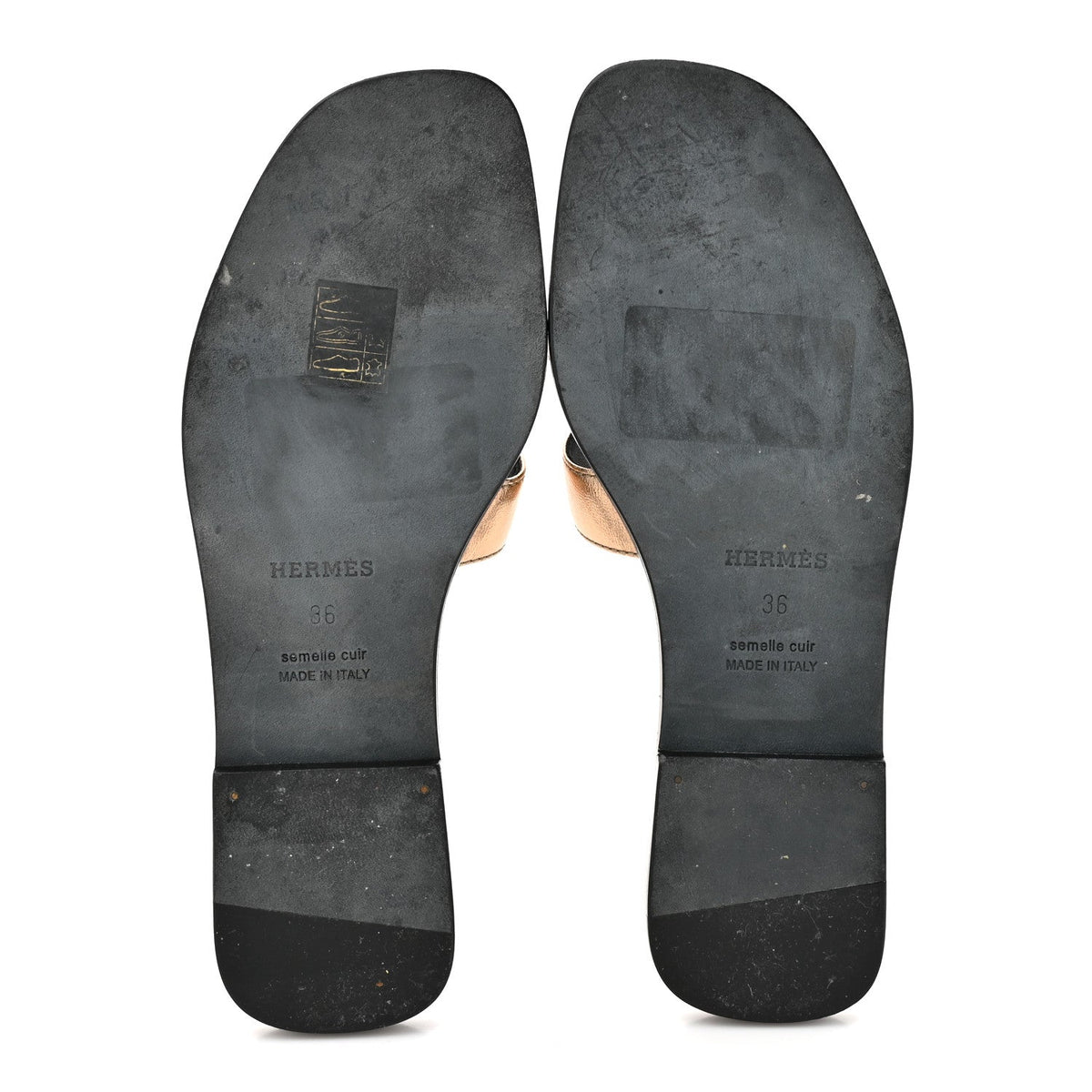 Metallic Nappa Oran Sandals 36 Champagne