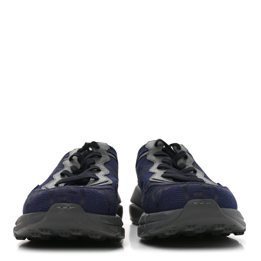Canvas GG Supreme Monogram Mens Rhyton Sneakers 9 Blue