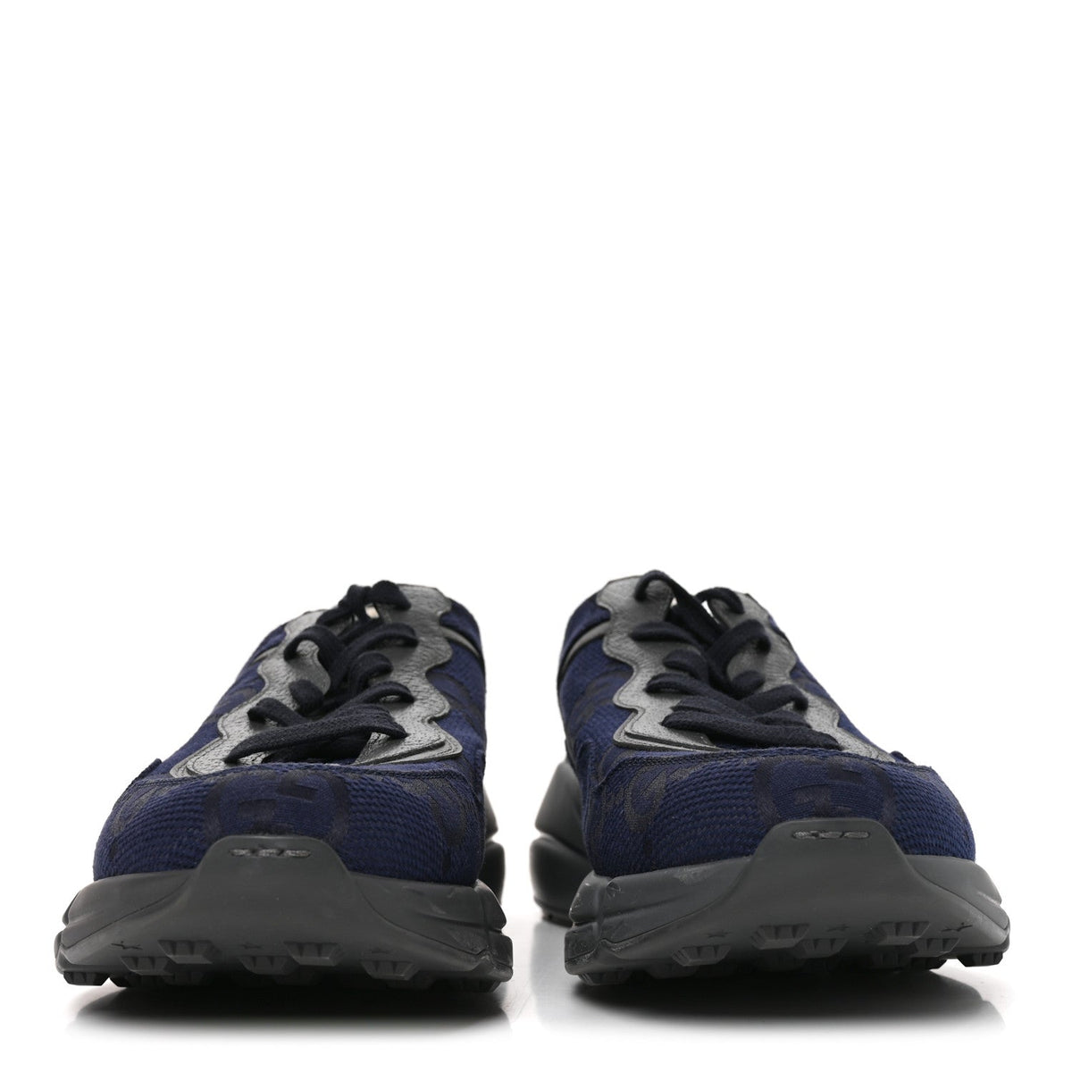 Canvas GG Supreme Monogram Mens Rhyton Sneakers 9 Blue