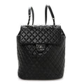 Lambskin Quilted Large Urban Spirit Backpack Black