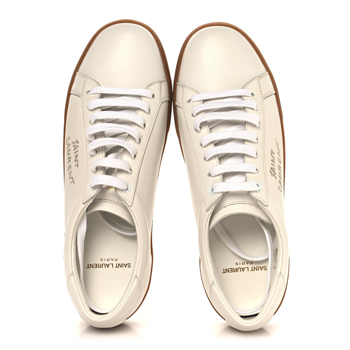 Calfskin Embroidered Court Classic Sneakers 39 White