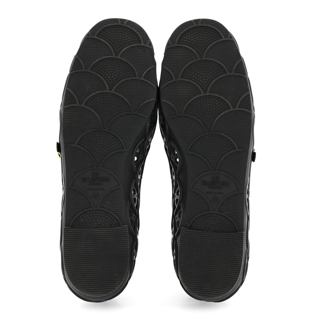 Scalloped Rubber VLogo Ondette Ballerina Flats 41 Black