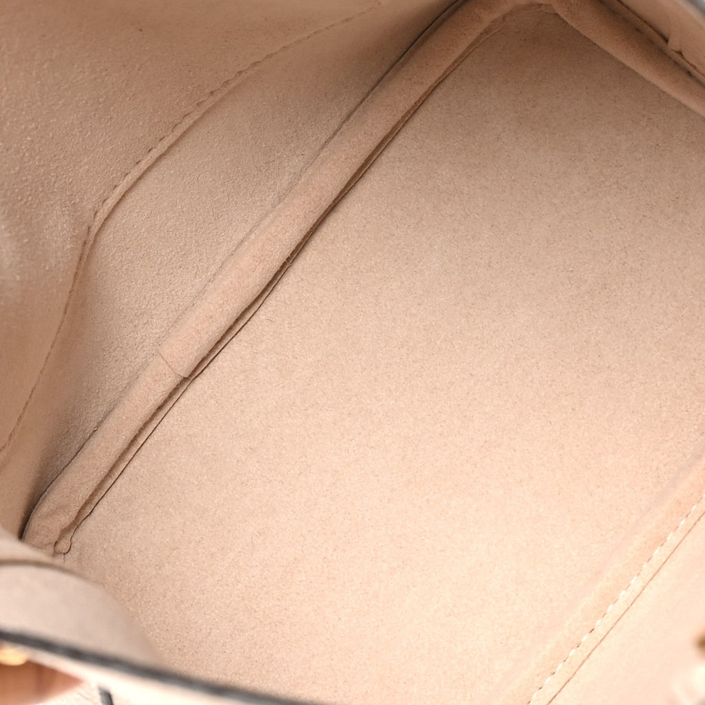 Grained Calfskin Lock and Walk Bucket Quartz