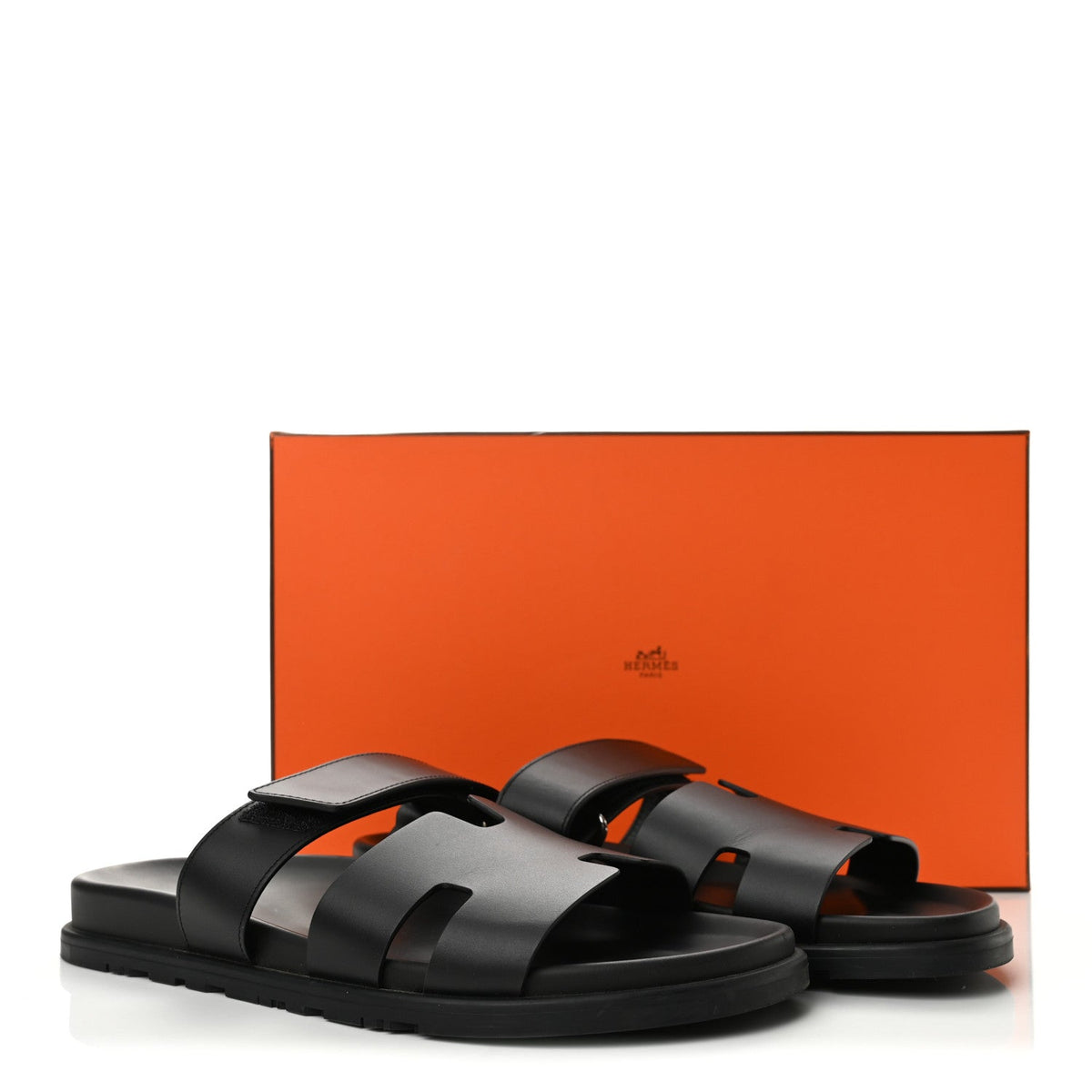 Calfskin Mens Chypre Sandals 44 Black