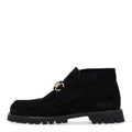 Suede Horsebit Womens Ankle Boots 38.5 Black