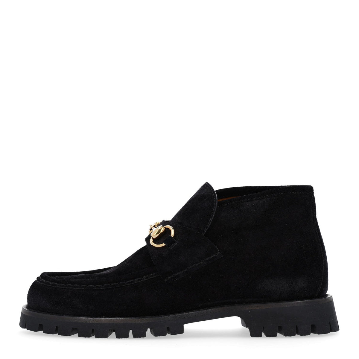 Suede Horsebit Womens Ankle Boots 38.5 Black