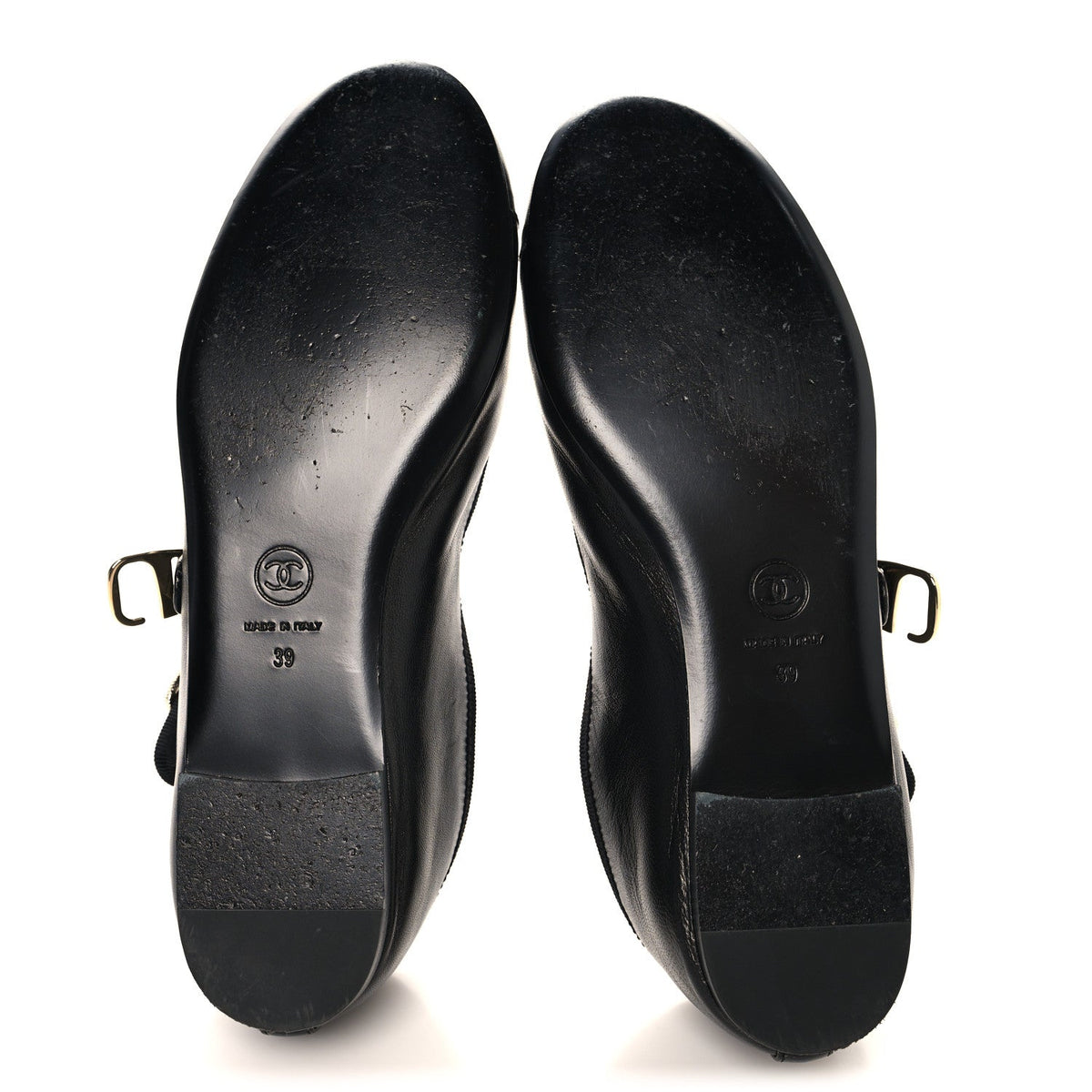 Lambskin Mary Jane Flats 39 Black