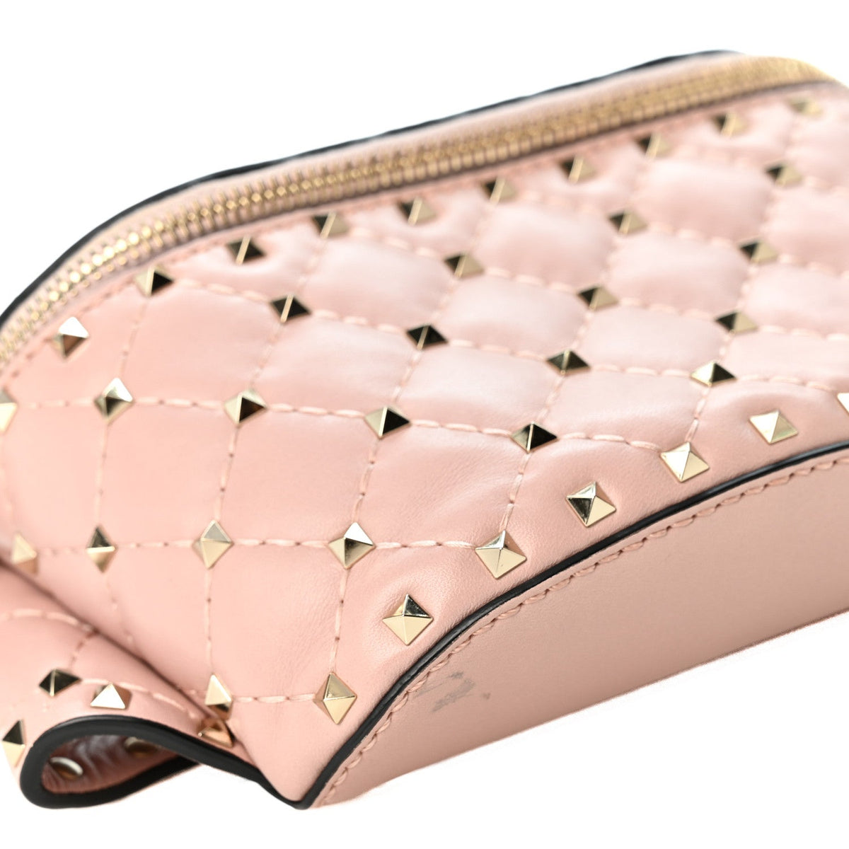 Lambskin Rockstud Spike Belt Bag 85 Water Rose