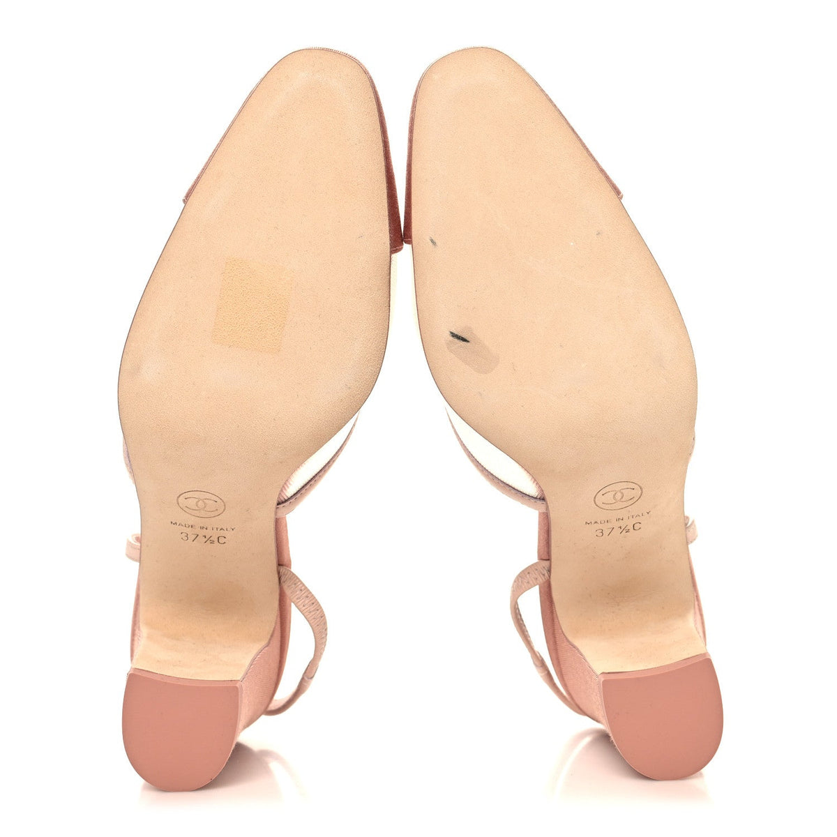 Mesh Grosgrain Cap Toe Slingback Pumps 37.5 Light Pink Dark Pink