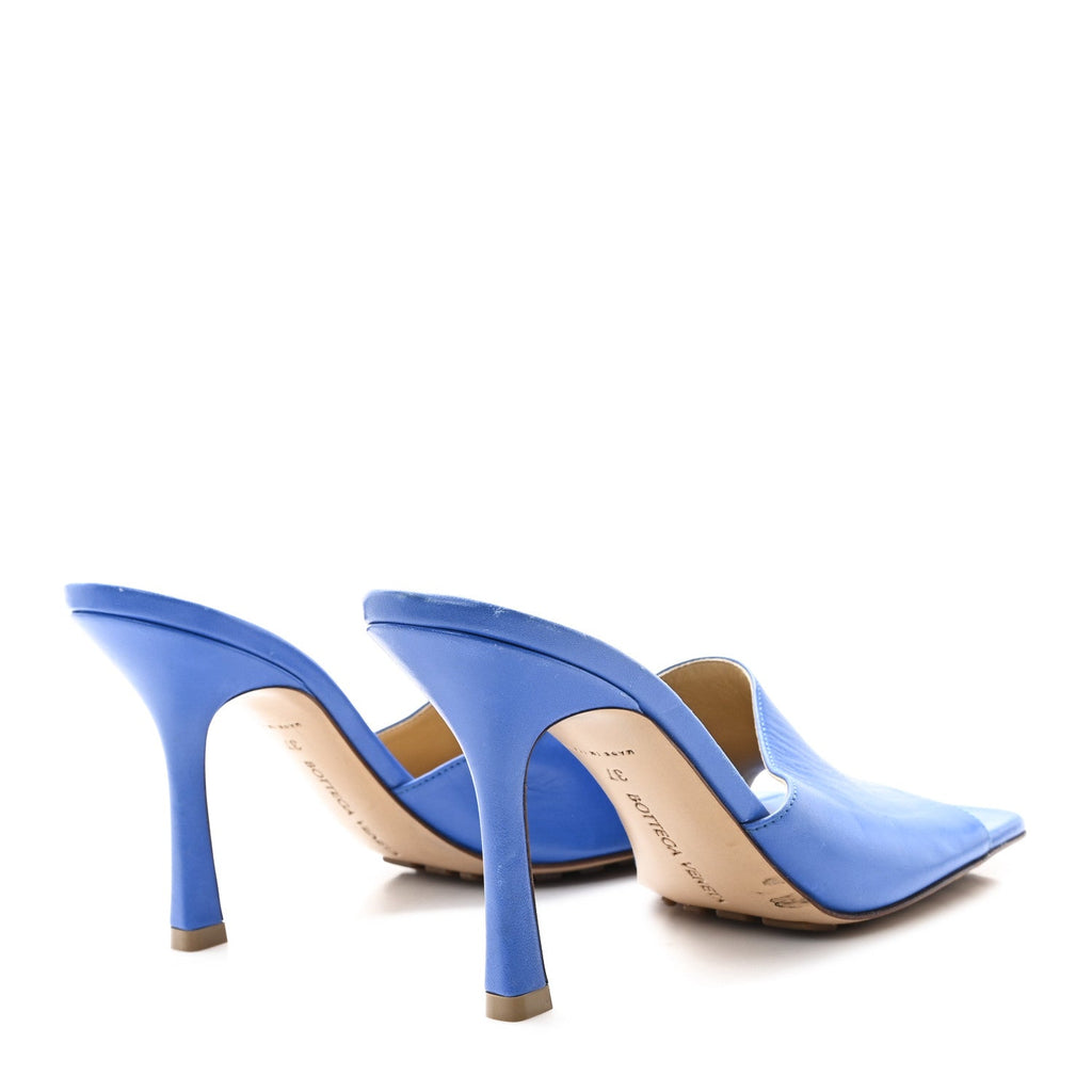 Lambskin Stretch Mule Sandals 37 Aquarium
