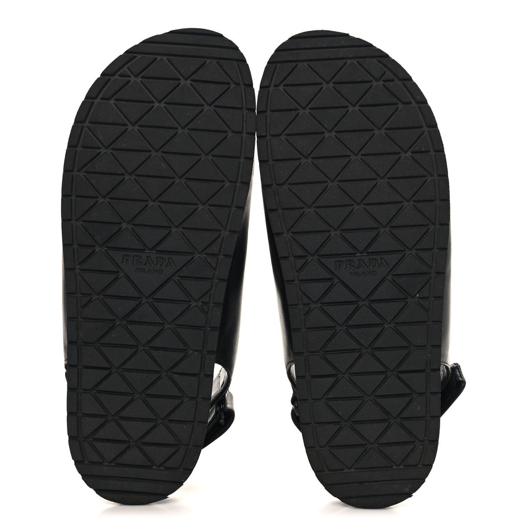 Nappa Quilted Padded Slingback Sandals 38.5 Black