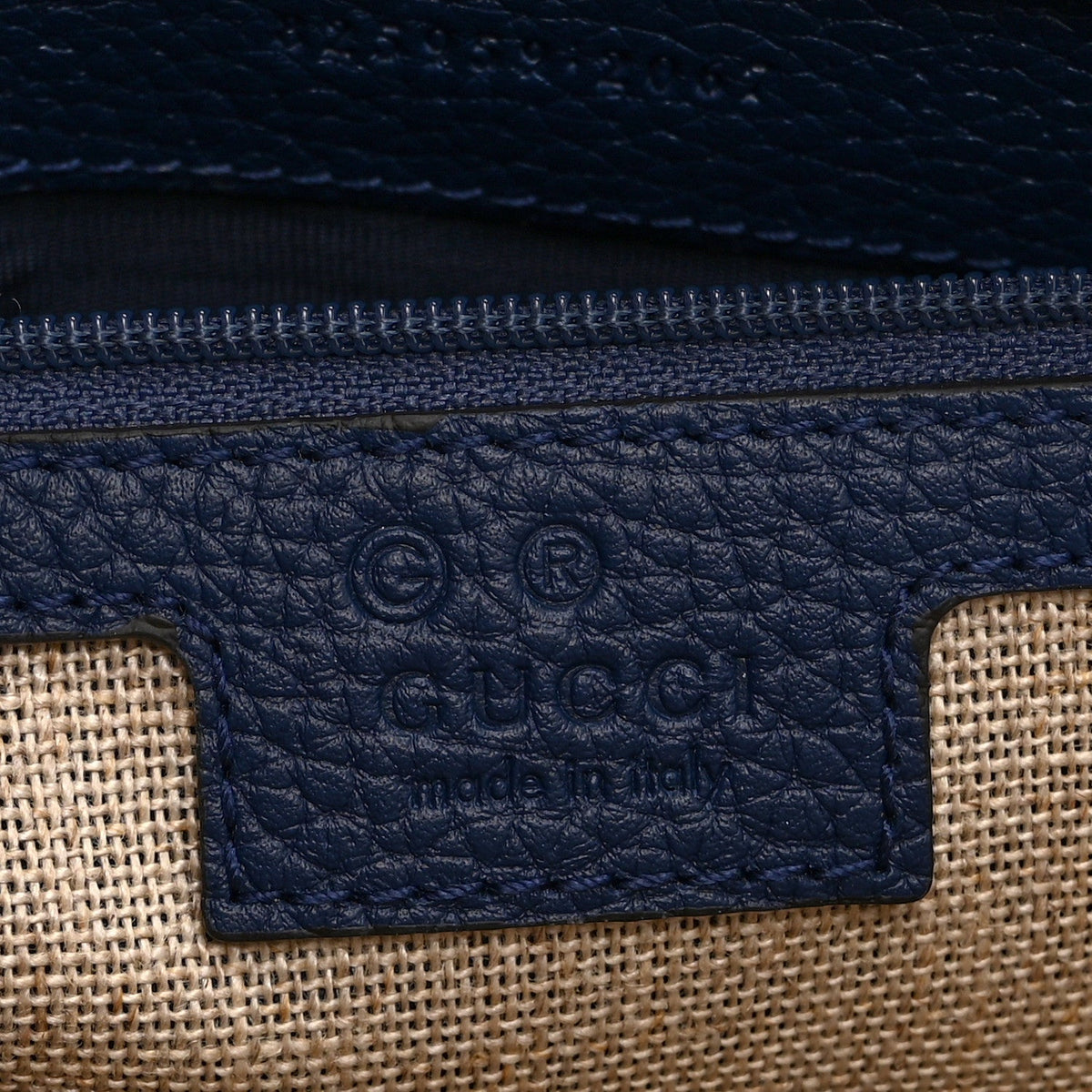 Piuma Calfskin Jumbo GG Embossed Pouch  Royale