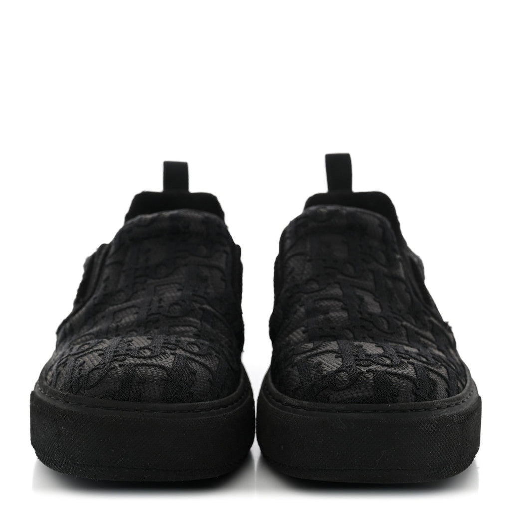 Shiny Technical Fabric Oblique Embroidered Womens Solar Slip On Sneakers 37.5 Black