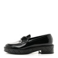 Shiny Calfskin Quilted CC Mocassin Loafers 39 Black