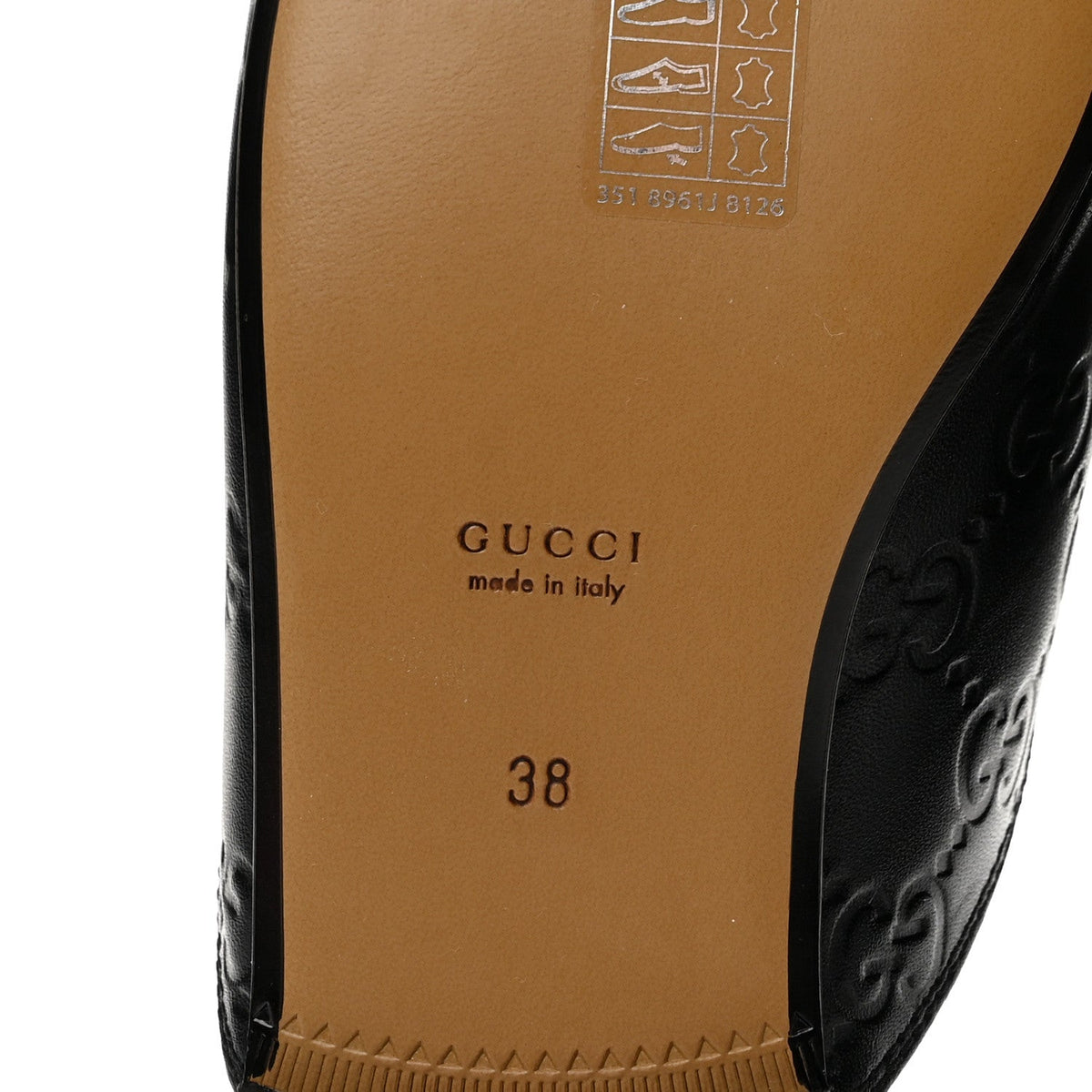 Glamour Calfskin Guccissima Womens Princetown Slippers 38 Black