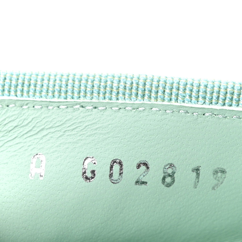 Lambskin CC Cap Toe Ballerina Flats 37 Light Green White