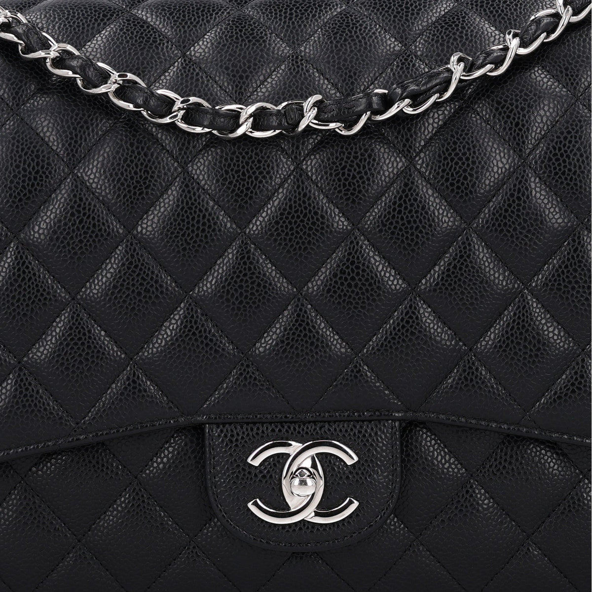 Caviar Quilted Maxi Double Flap Black