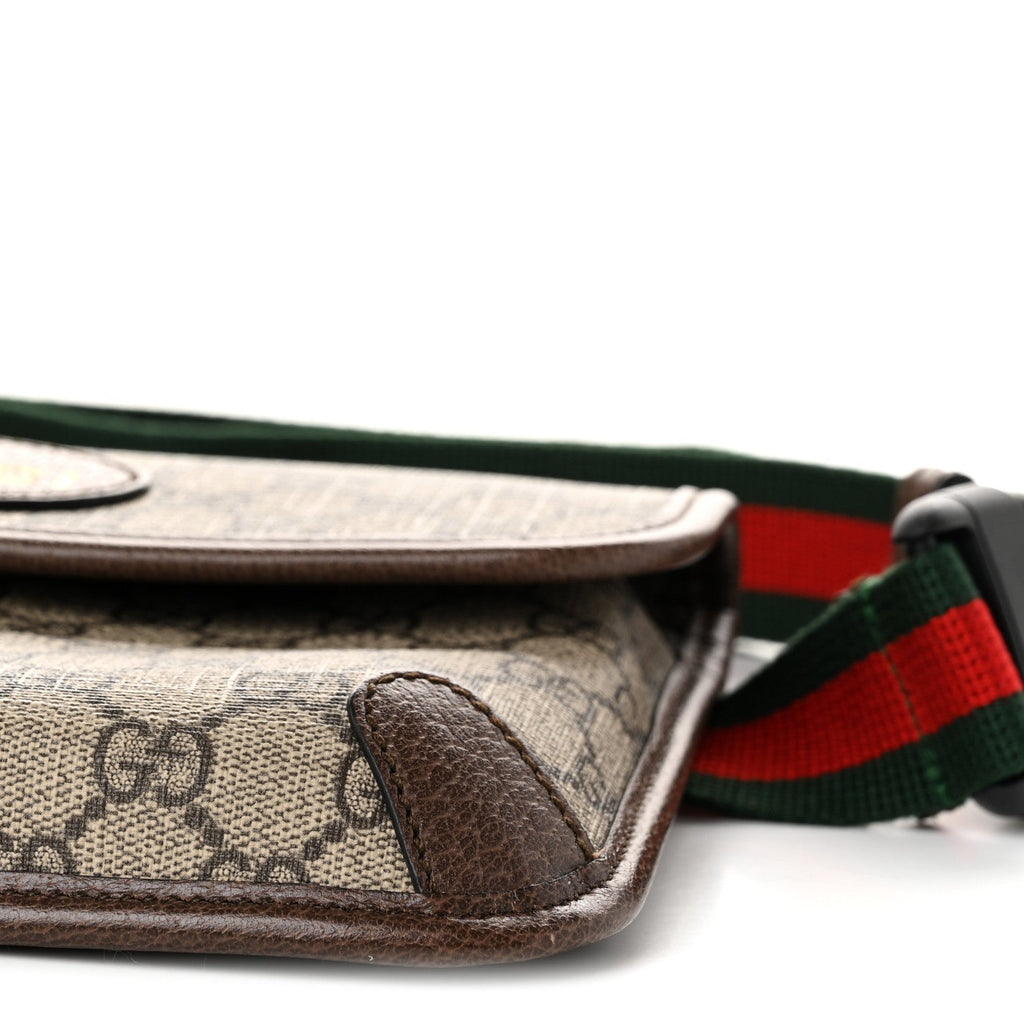 GG Supreme Monogram Neo Vintage Web Belt Bag Brown