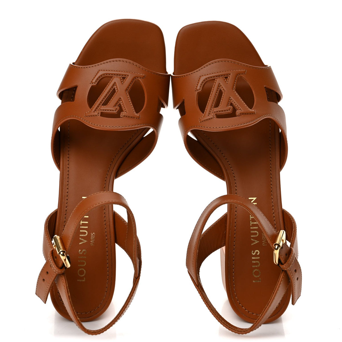 Calfskin LV Isola Sandals 41 Cognac