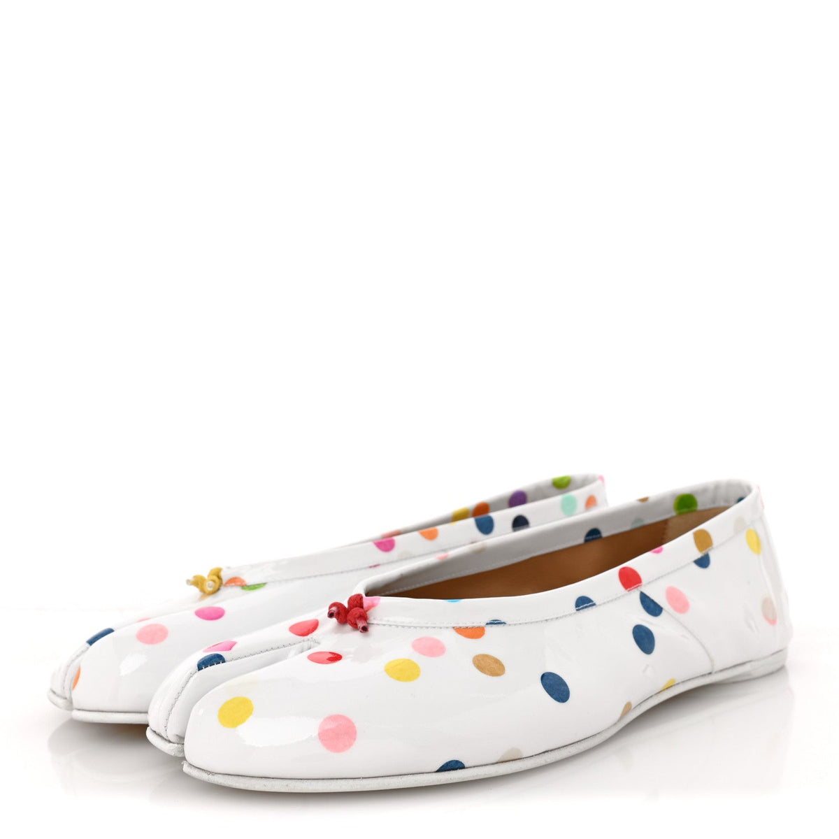 Coated Canvas Confetti Printed Tabi New Ballerina Flats 39 White Multicolor