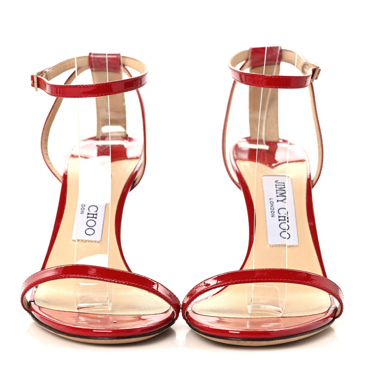 Patent Minny 85 Ankle Strap Sandals 38 Red