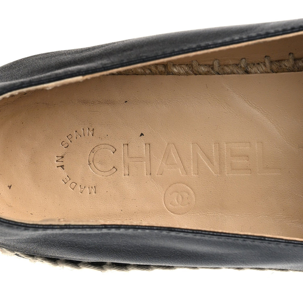 Lambskin CC Espadrilles 39 Black