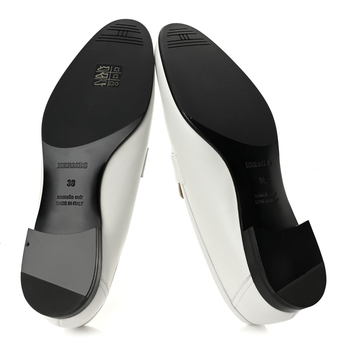 Calfskin Womens Paris Loafers 38 White