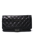 Metallic Aged Calfskin Quilted 2.55 Reissue 227 Flap So Black