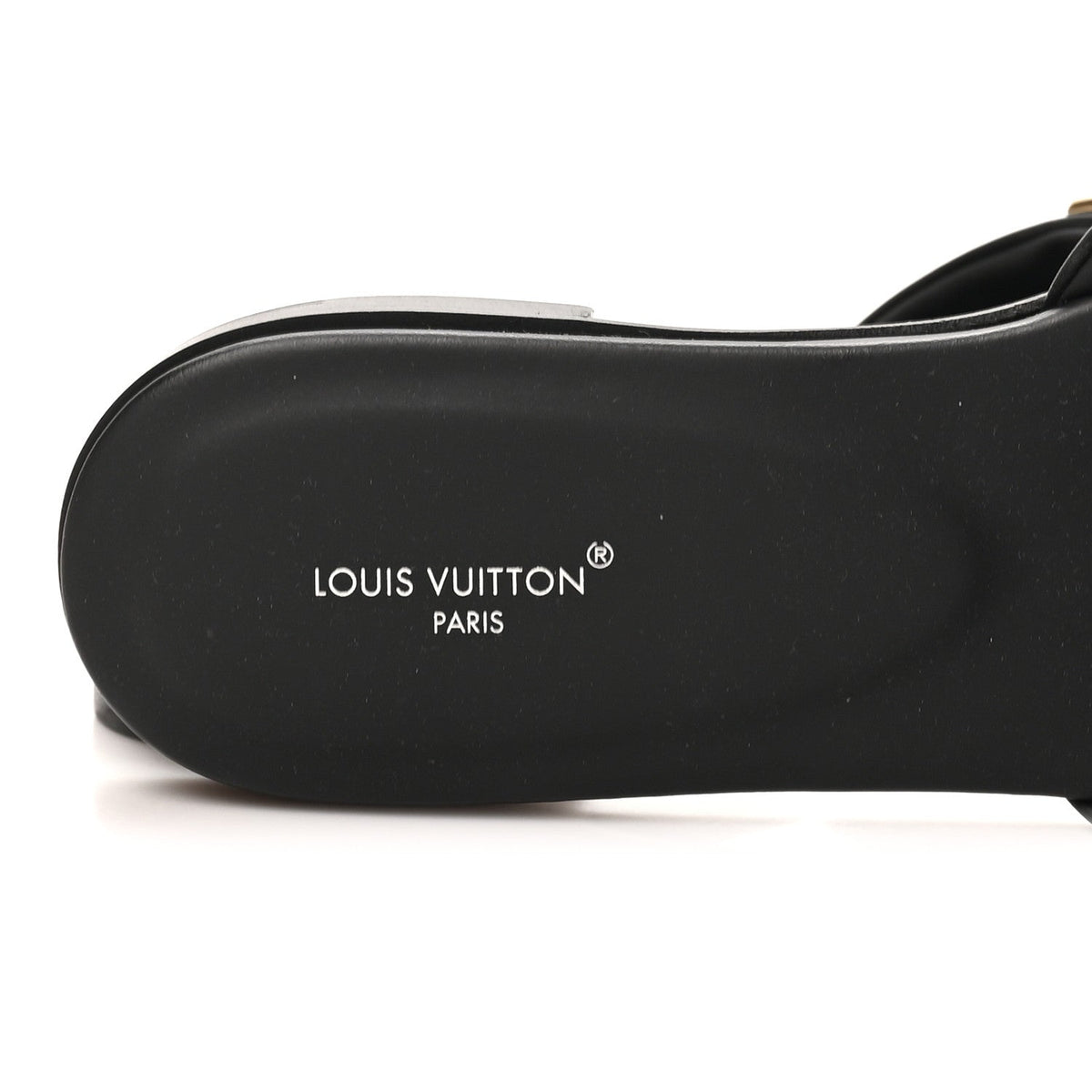 Calfskin LV Mare Flat Mule 37.5 Black