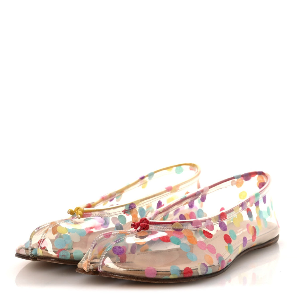 PVC Confetti Printed Tabi Ballerina Flats 39 Multicolor