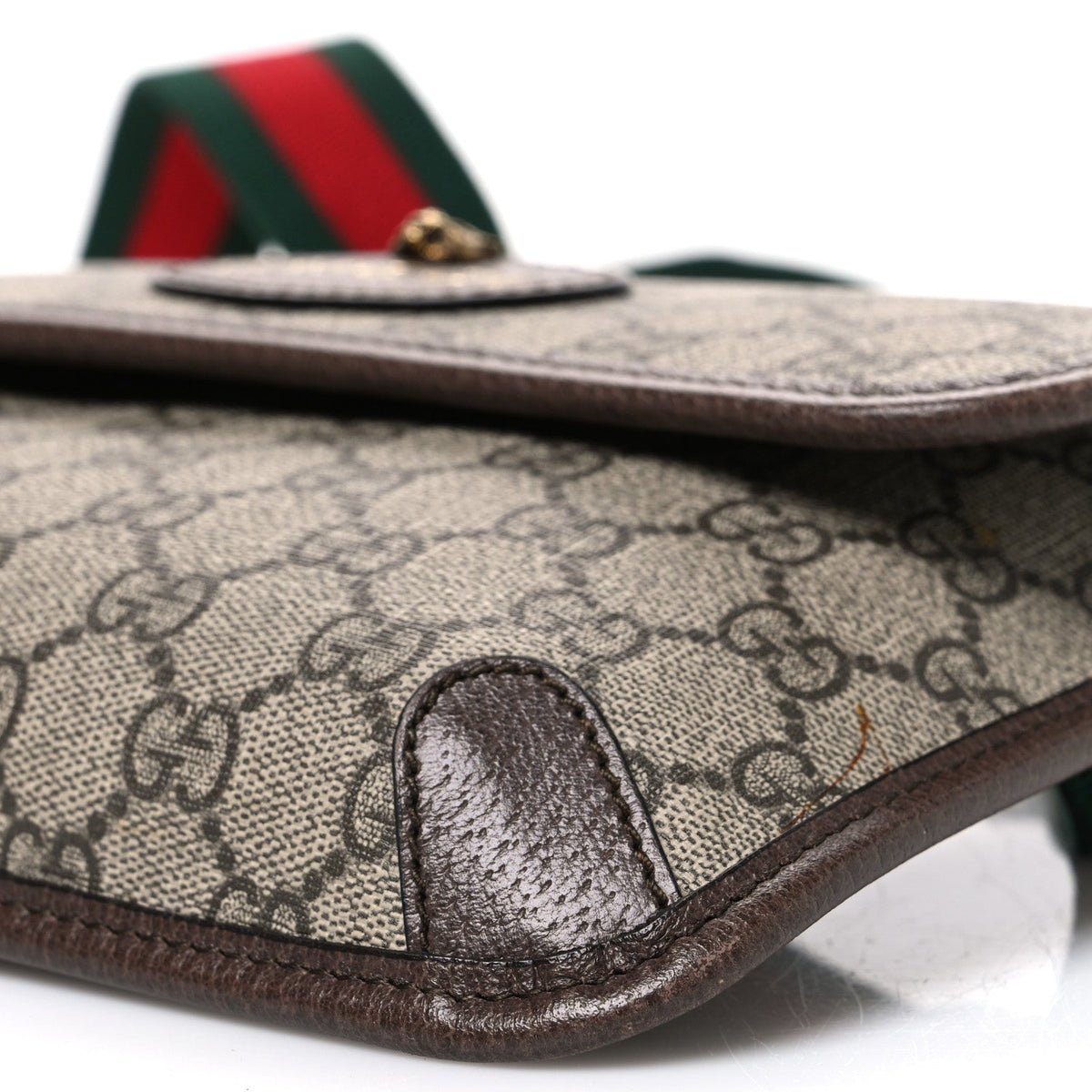 GG Supreme Monogram Neo Vintage Web Belt Bag Brown
