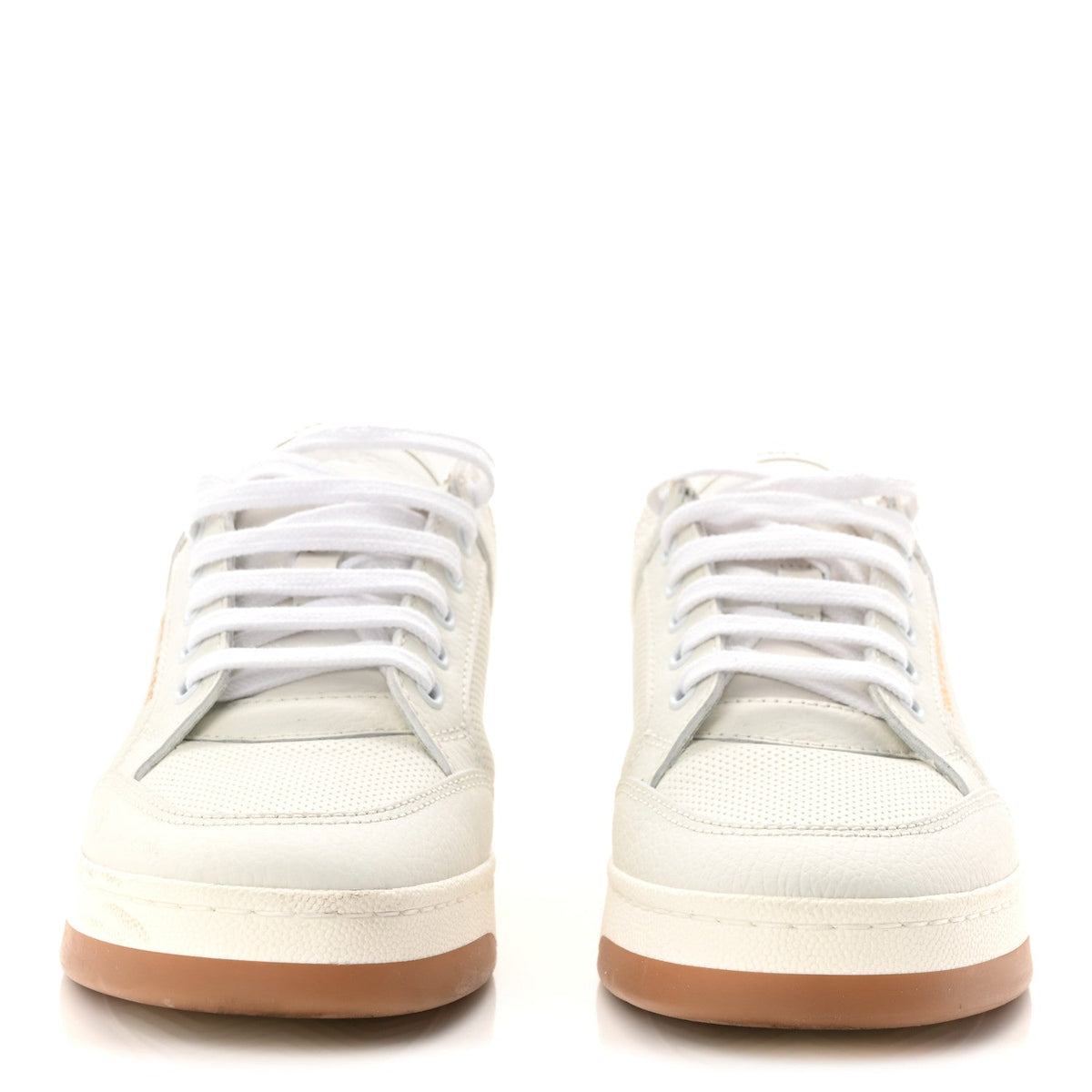 Calfskin Perforated Womens Sneakers 38.5 White