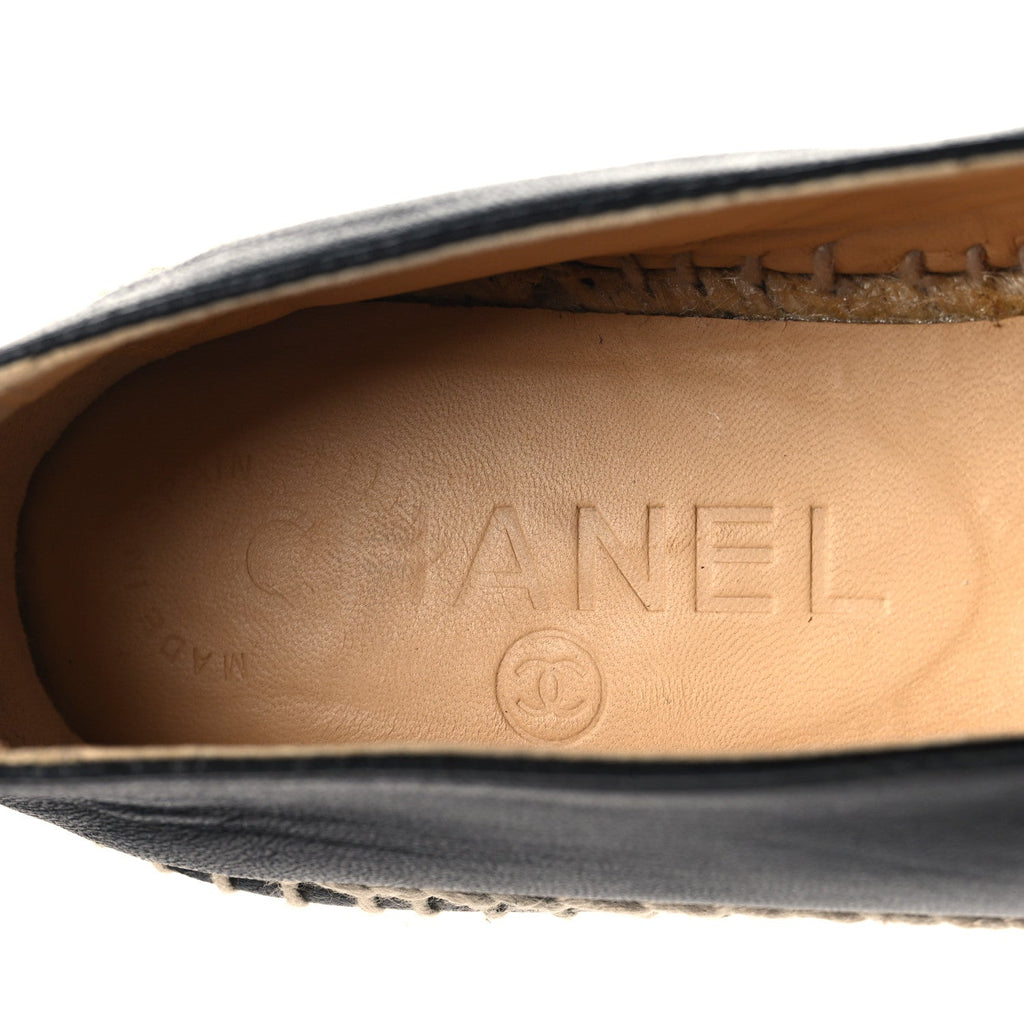 Lambskin CC Espadrilles  38 Black