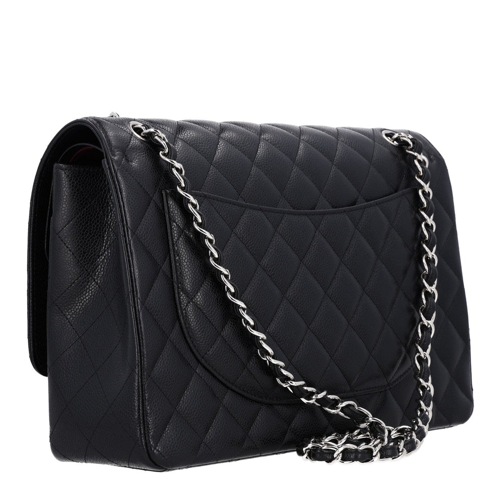 Caviar Quilted Maxi Double Flap Black