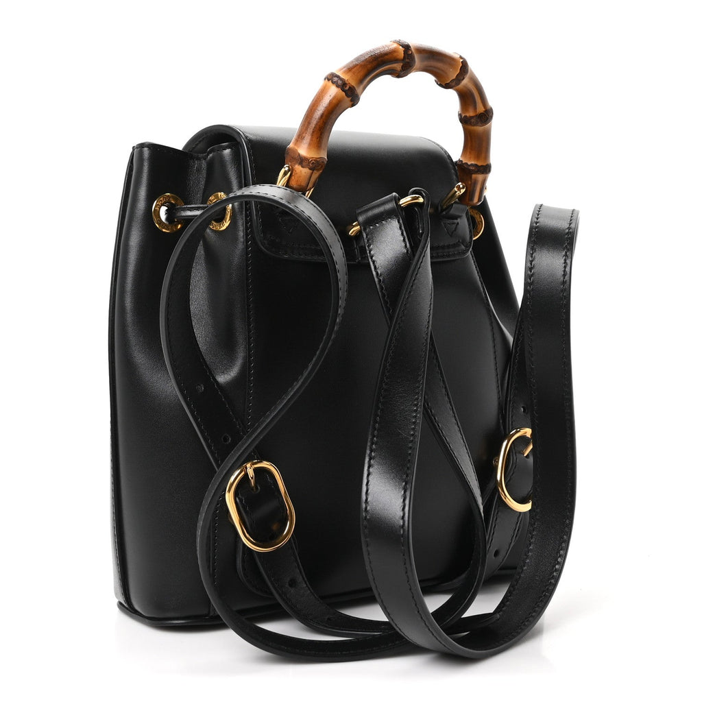 Calfskin Bamboo Backpack Black