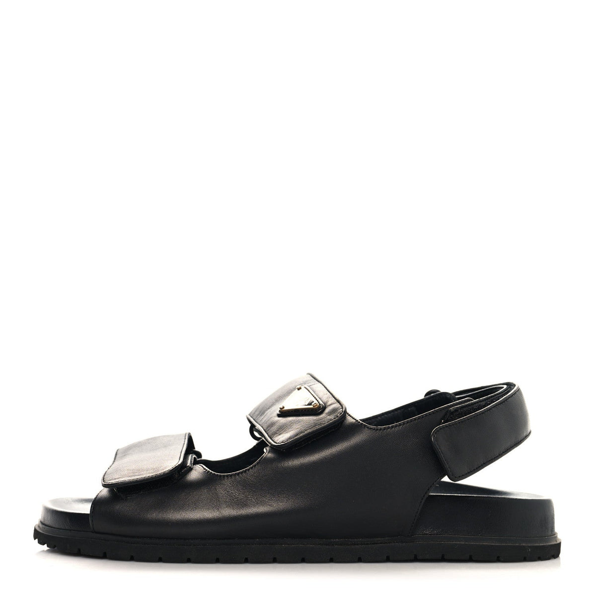 Nappa Quilted Padded Slingback Sandals 38.5 Black