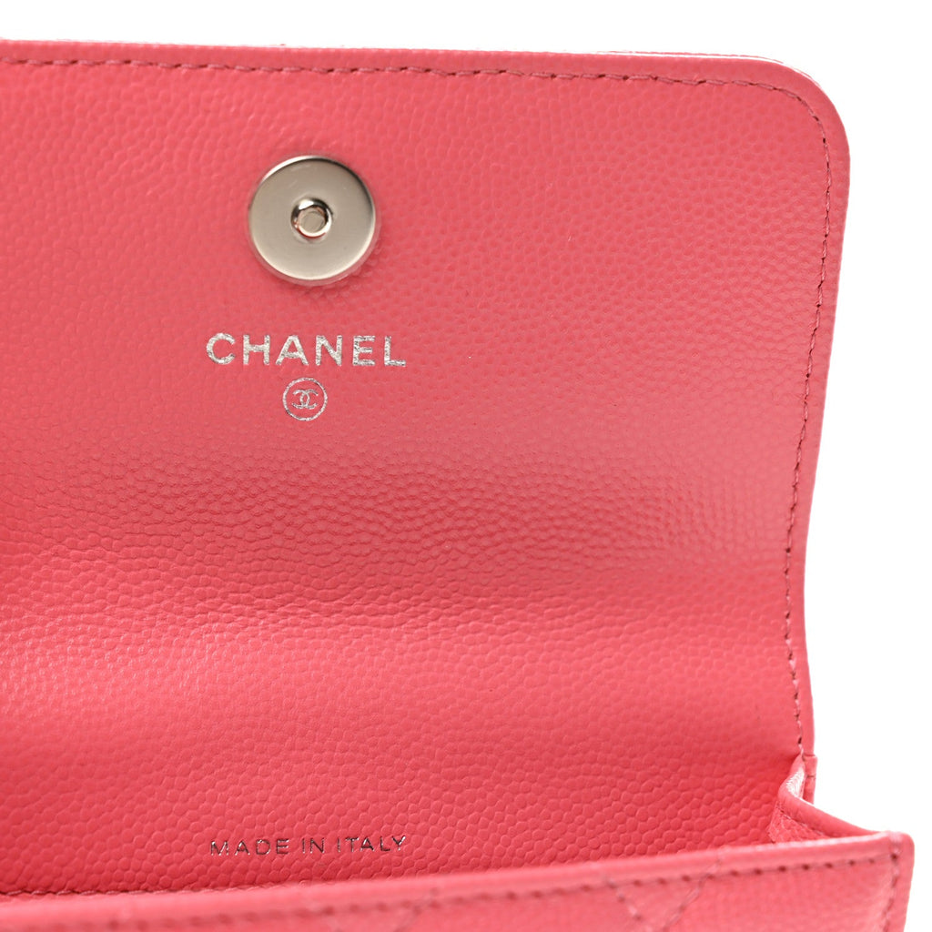Caviar Quilted My Everything Belt Flap Card Holder Pink