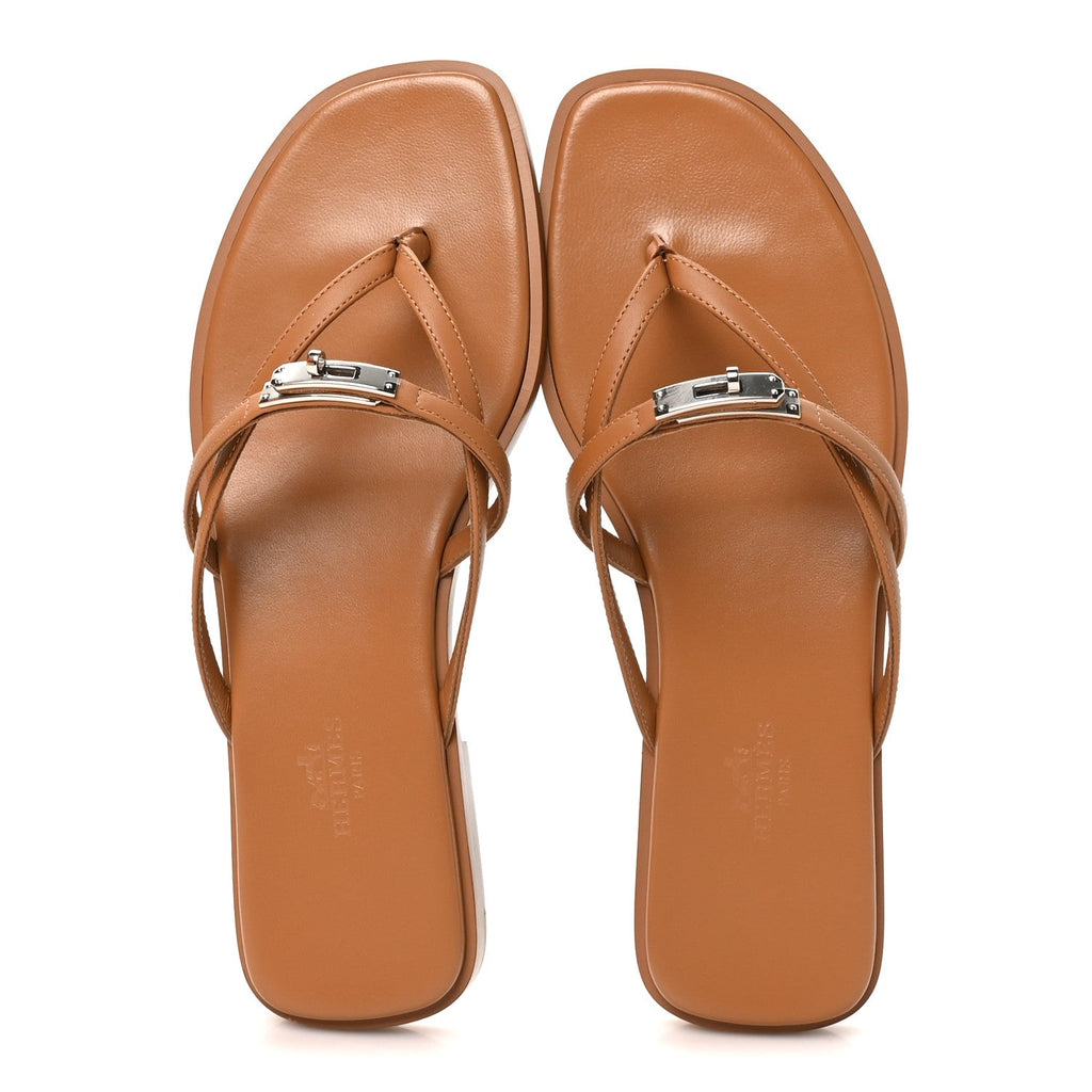 Calfskin Miss Sandals 37 Naturel