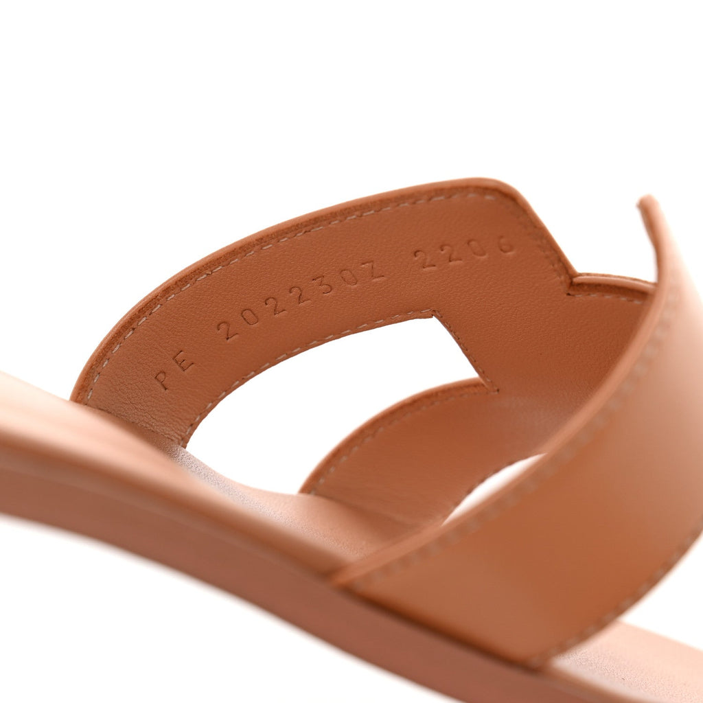 Box Calfskin Oran Sandals 37.5 Granit Rose