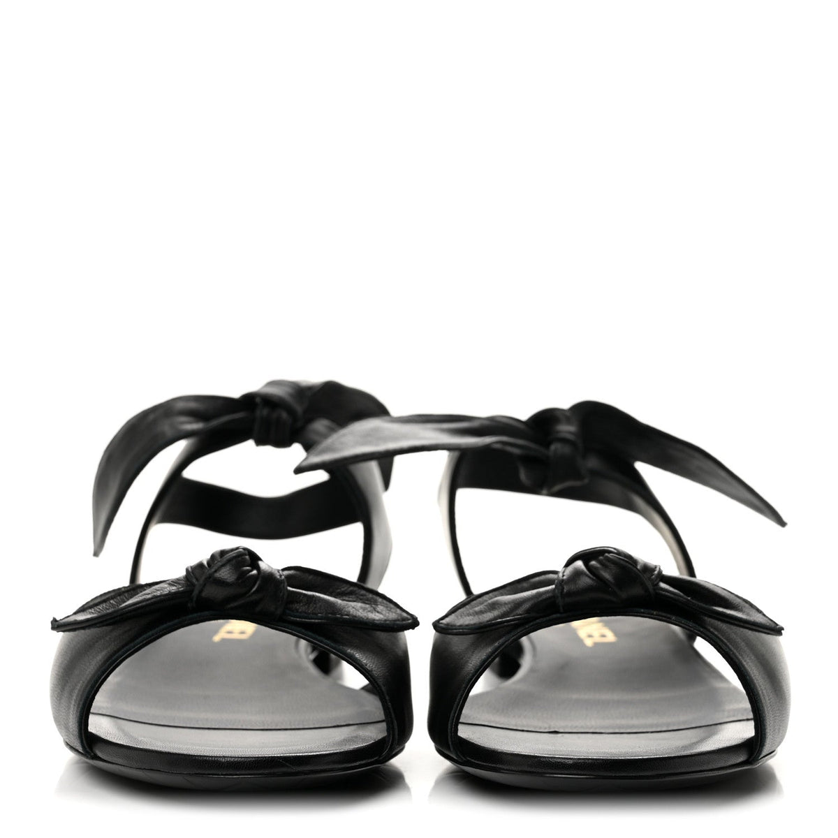 Lambskin Bow CC Flat Sandals 38.5 Black