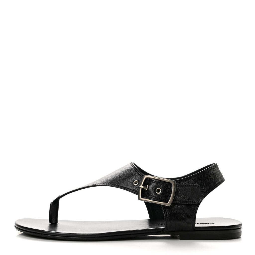 Calfskin Incrociato Denver Monogram Sandals 36 Black