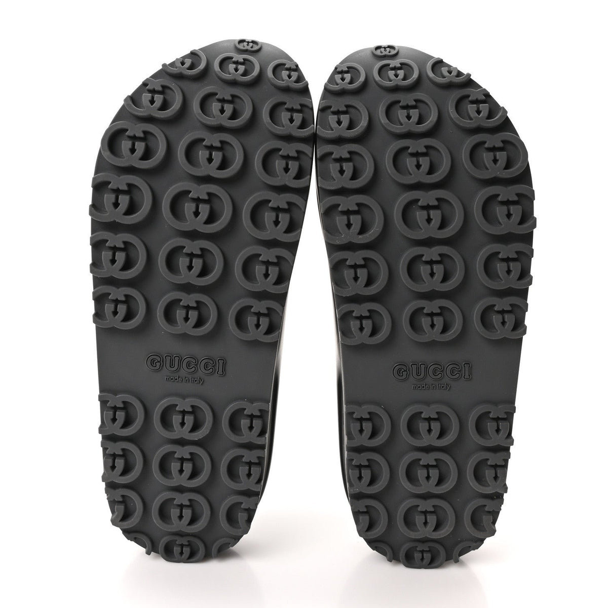 Soft Rubber Womens Interlocking G Platform 42mm Slide Sandals 38 Black