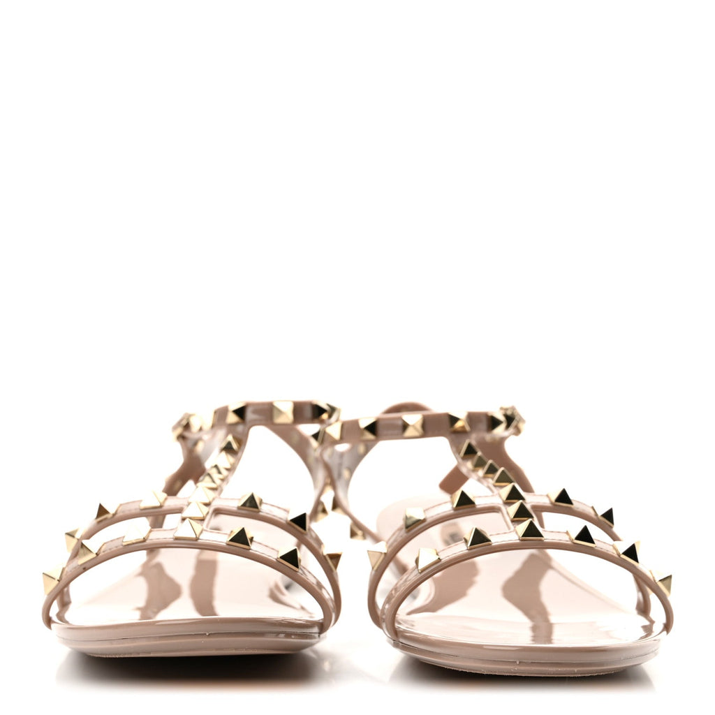 PVC Jelly Rockstud Caged Sandals 41 Poudre