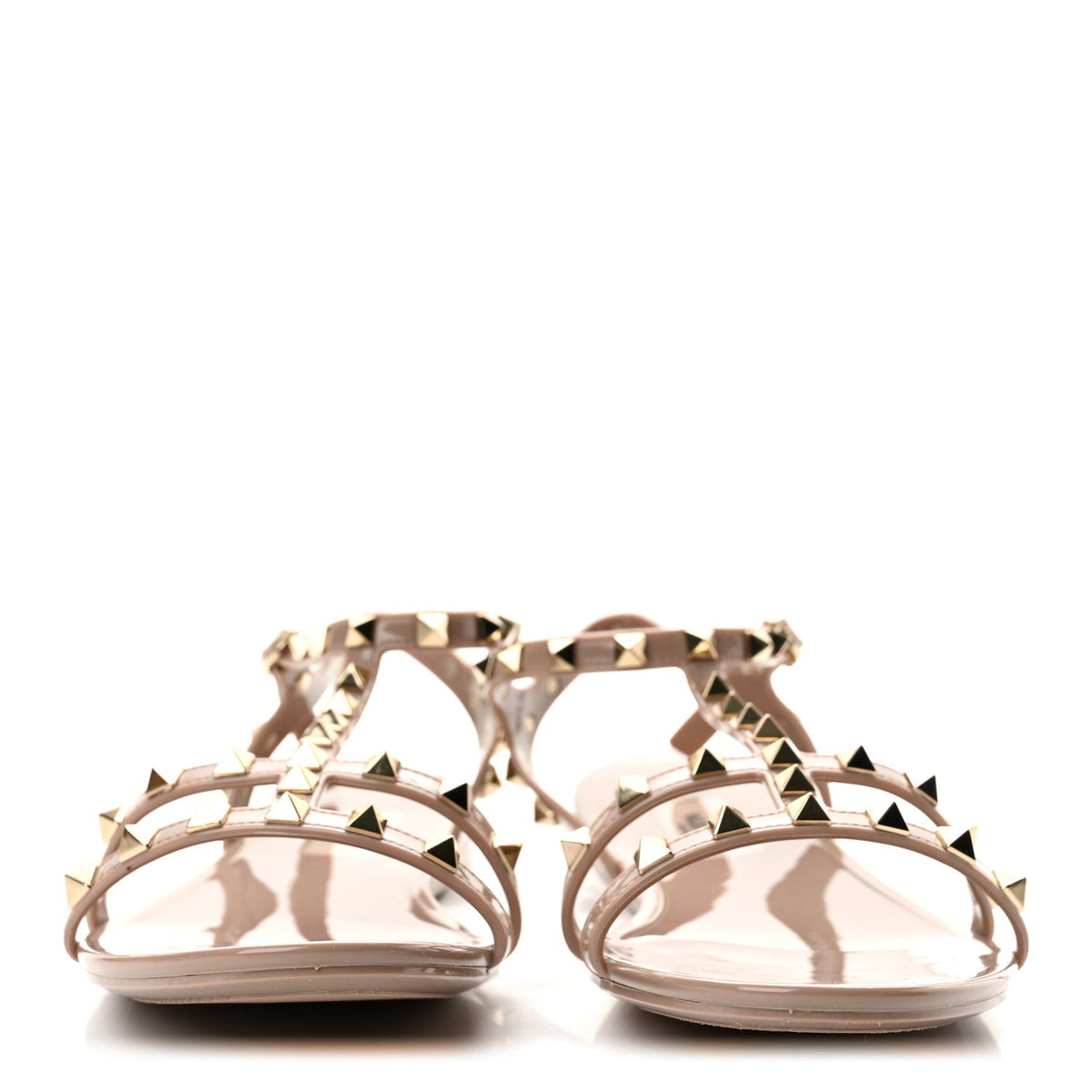 PVC Jelly Rockstud Caged Sandals 41 Poudre