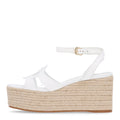 Calfskin LV Isola Espadrille Wedge Sandals 39 White