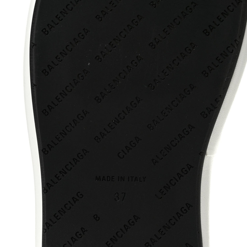 Smooth Nappa Logo Rise Wedge Sandals 37 White Black