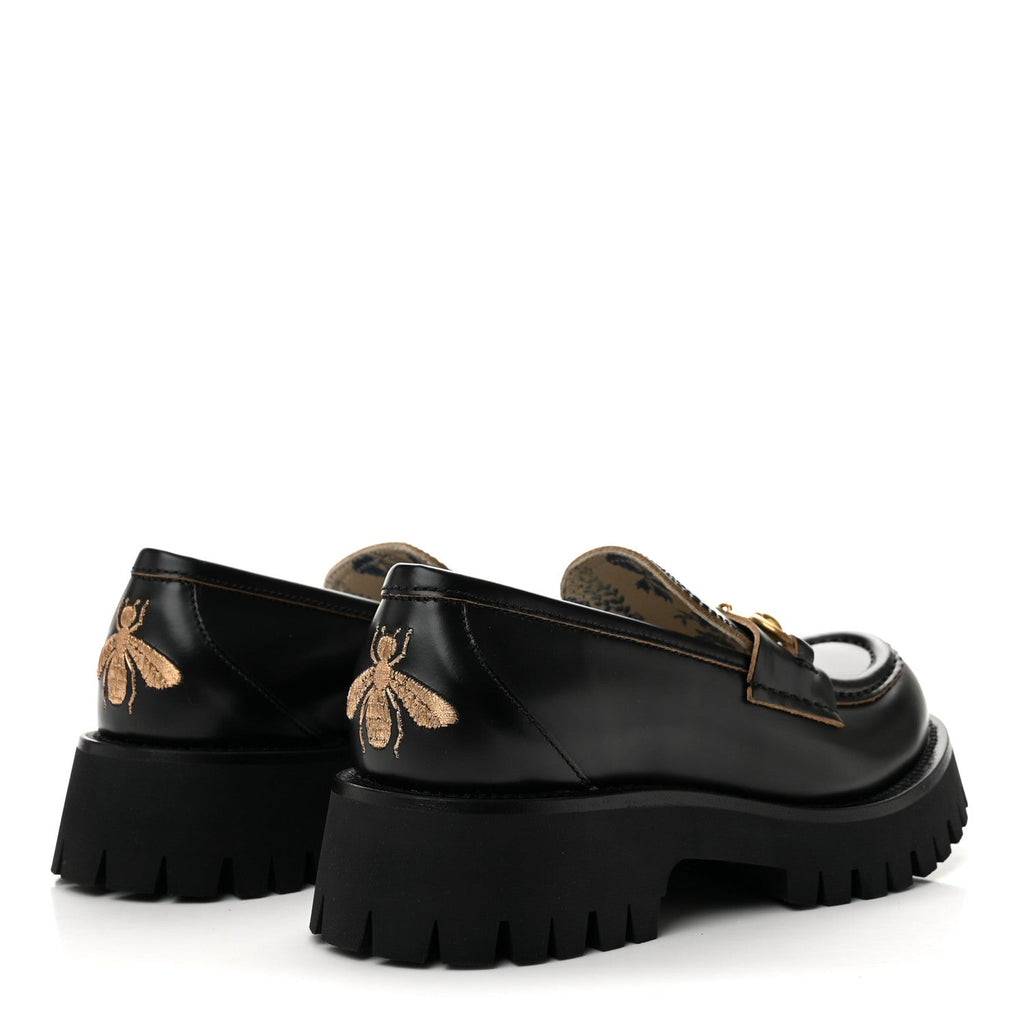 Cordovan Lux Womens Harald Horsebit 25mm Platform Loafers 37.5 Black